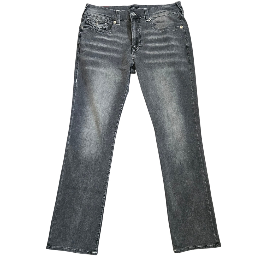 True Religion Ricky Relaxed Straight Gray Mens Jeans Sz 36x34 NWOT